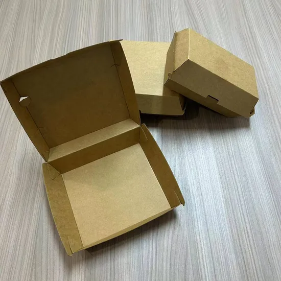 Disposable Food Packing Corrugated Cardboard Brown Paper Box for Hot Dog and Hamburger and Lunch and Burger 10%off~