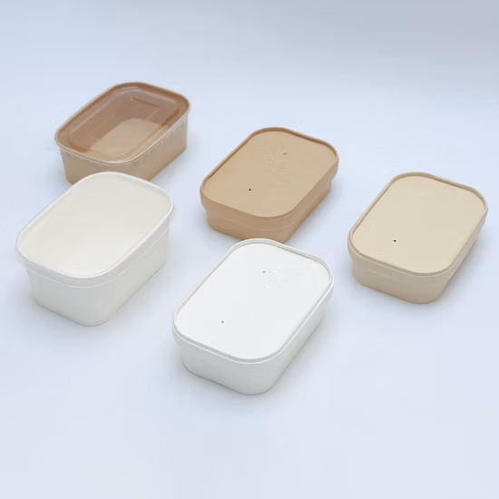 Boîte d'emballage de rectangle à emporter de déjeuner de nourriture de papier de récipient biodégradable jetable