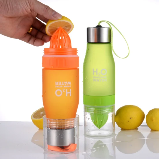 Jus Portable Eau Tritan Bouteille En Plastique Infuseur De Fruits Tasse De Citron