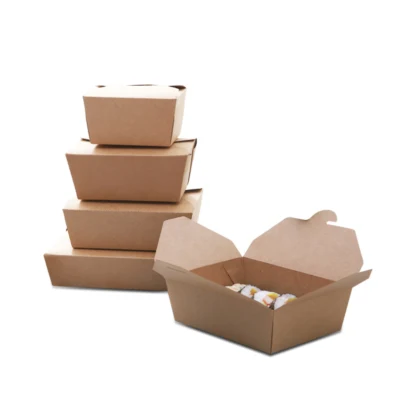 Boîte de papier kraft jetable Boîte à emporter pour l'emballage alimentaire