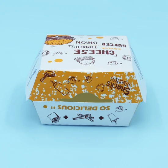 Vente en gros Hamberger Boîte de livraison de nourriture Papier alimentaire Boîte de nourriture congelée Boîtes de papier d'emballage pour Fast Food Warmer Boîte à lunch électrique