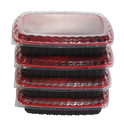 Boîtes à bento de préparation de repas rectangulaires Récipient alimentaire en plastique profond