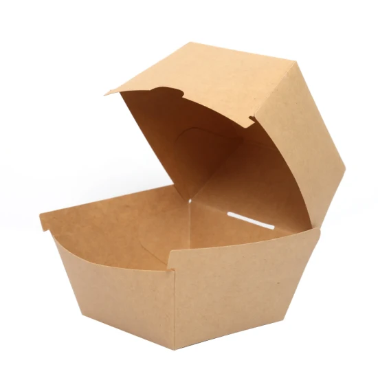 Boîte d'emballage en carton ondulé E Boîte à lunch pour hamburger en carton ondulé Boîte à lunch jetable pour la protection de l'environnement Boîte d'emballage dégradable