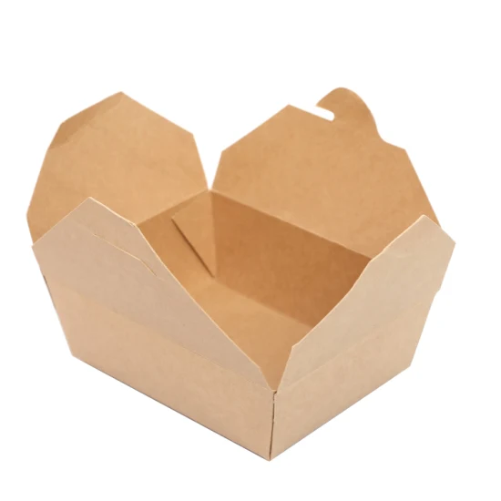 Boîte à lunch dégradable jetable en carton blanc, boîte à boucle carrée, boîte à salade, boîte à riz, boîte à côtelettes de porc