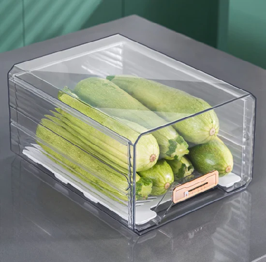 Réfrigérateur de cuisine 15 tasses en plastique support de stockage environnemental plateau organisateur d'oeufs